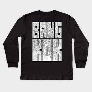 Bangkok, Thailand City Map Typography - Light Kids Long Sleeve T-Shirt